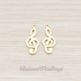 PD.720 // G Clef Music Note Pendant, 2 Pc