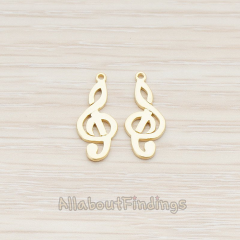 PD.720 // G Clef Music Note Pendant, 2 Pc