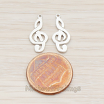 PD.720 // G Clef Music Note Pendant, 2 Pc