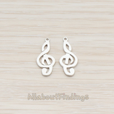 PD.720 // G Clef Music Note Pendant, 2 Pc