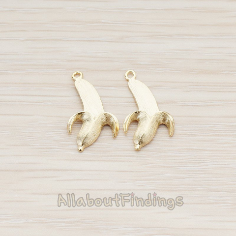 PD.729 // Brushed Peeled Banana Pendant, 2 Pc