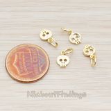 PD.742 // Skull with Jumpring Charm Pendant, 2 Pc