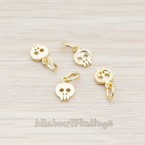 PD.742 // Skull with Jumpring Charm Pendant, 2 Pc