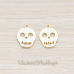 PD.743 // Wide Eyed Skull Pendant, 2 Pc