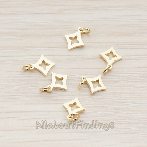 PD.753 // Poker Diamond Charm Pendant, 2 Pc