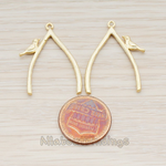 PD.756 // Wishbone with Tiny Bird Pendant, 2 Pc