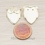 PD.761 // Cubic Zirconia Eye Owl Pendant, 2 Pc