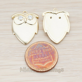 PD.761 // Cubic Zirconia Eye Owl Pendant, 2 Pc