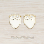 PD.761 // Cubic Zirconia Eye Owl Pendant, 2 Pc