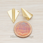 PD.762 // 3D Origami Paper Plane Charm Pendant, 2 Pc