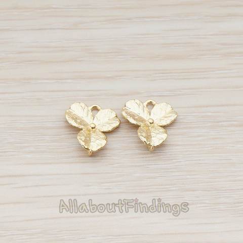 PD.771-01 // Small Three Petal Flower Connector Pendant, 2 Pc