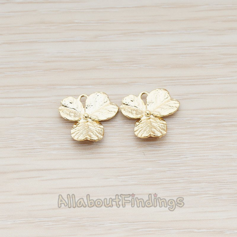PD.771-02 // Three Petal Flower Connector Pendant, 2 Pc