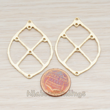 PD.777 // Sliced Lemon Shape Oval Connector Pendant, 2 Pc