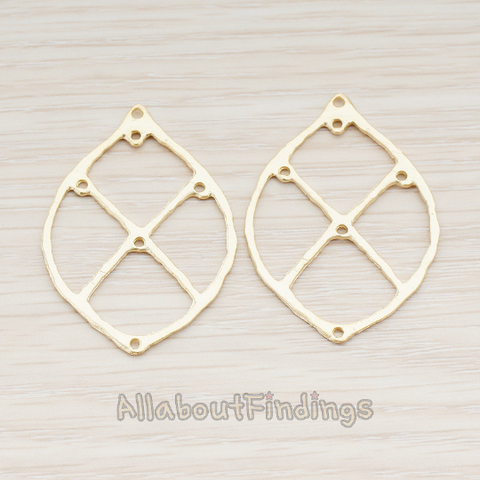 PD.777 // Sliced Lemon Shape Oval Connector Pendant, 2 Pc