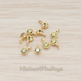 PD.780 // Cubic Zirconia Textured Framed Charm Pendant, 2 Pc