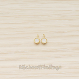 PD.780 // Cubic Zirconia Textured Framed Charm Pendant, 2 Pc