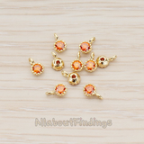 PD.780 // Cubic Zirconia Textured Framed Charm Pendant, 2 Pc