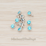 PD.780 // Cubic Zirconia Textured Framed Charm Pendant, 2 Pc