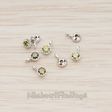 PD.780 // Cubic Zirconia Textured Framed Charm Pendant, 2 Pc