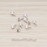 PD.780 // Cubic Zirconia Textured Framed Charm Pendant, 2 Pc