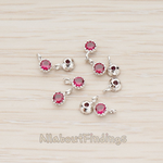 PD.780 // Cubic Zirconia Textured Framed Charm Pendant, 2 Pc