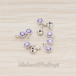 PD.780 // Cubic Zirconia Textured Framed Charm Pendant, 2 Pc