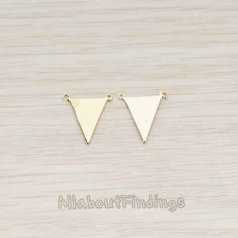 PD.837 // Plain Flat Triangle Double Loops Pendant, 2 Pc