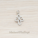 PD.840 // Clear Crystal Cubic Zirconia Setting Celtic Design Pendant, 1 Pc