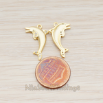 PD.856 // Clear Crystal Cubic Zirconia Setting dolphin Pendant, 2 Pc