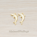 PD.856 // Clear Crystal Cubic Zirconia Setting dolphin Pendant, 2 Pc