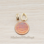 PD.860 // Clear Crystal Cubic Zirconia Setting Mini Teardrop Pendant, 1 Pc