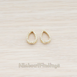 PD.860 // Clear Crystal Cubic Zirconia Setting Mini Teardrop Pendant, 1 Pc