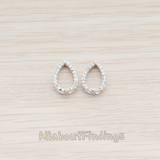 PD.860 // Clear Crystal Cubic Zirconia Setting Mini Teardrop Pendant, 1 Pc