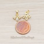 PD.863 // Clear Crystal Cubic Zirconia Setting Bee Pendant, 1 Pc