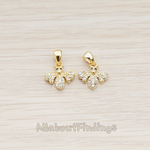 PD.863 // Clear Crystal Cubic Zirconia Setting Bee Pendant, 1 Pc