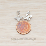 PD.863 // Clear Crystal Cubic Zirconia Setting Bee Pendant, 1 Pc