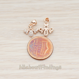 PD.863 // Clear Crystal Cubic Zirconia Setting Bee Pendant, 1 Pc