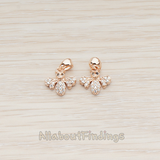 PD.863 // Clear Crystal Cubic Zirconia Setting Bee Pendant, 1 Pc