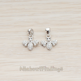 PD.863 // Clear Crystal Cubic Zirconia Setting Bee Pendant, 1 Pc