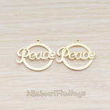 PD.874 // "Peace" Round Pendant, 2 Pc