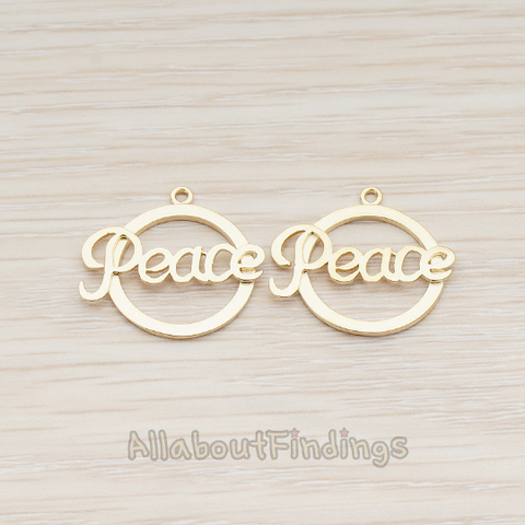 PD.874 // "Peace" Round Pendant, 2 Pc