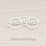 PD.874 // "Peace" Round Pendant, 2 Pc