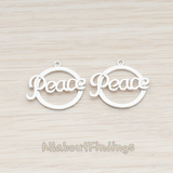 PD.874 // "Peace" Round Pendant, 2 Pc
