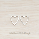 PD.879 // Heart Link Pendant, 2 Pc