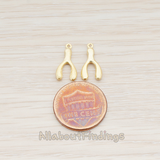 PD.886 // Brushed Tiny Wishbon Pendant, 2 Pc