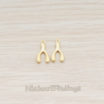 PD.886 // Brushed Tiny Wishbon Pendant, 2 Pc