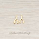 PD.886 // Brushed Tiny Wishbon Pendant, 2 Pc
