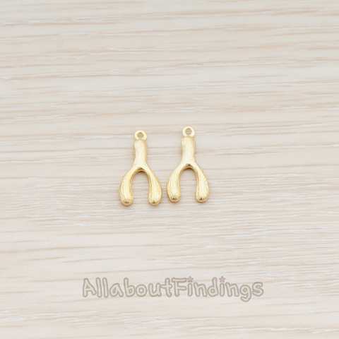 PD.886 // Brushed Tiny Wishbon Pendant, 2 Pc