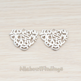PD.887 // Love Letters Heart Shape Pendant, 2 Pc