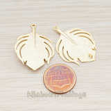 PD.890 // Wide Feather Fan Pendant, 2 Pc